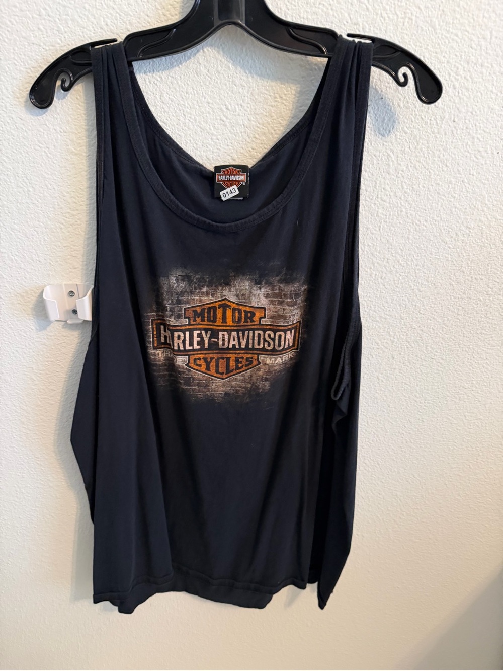 Harley-Davidson Black Tank Top with Orange Logo